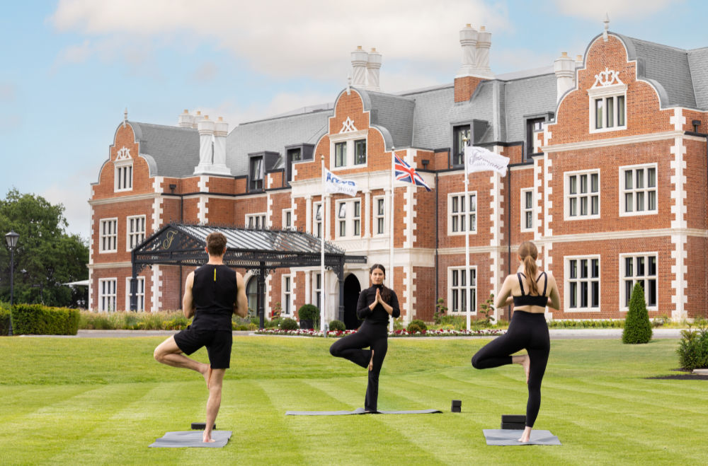 Outdoor yoga at Fairmont Windsor Park